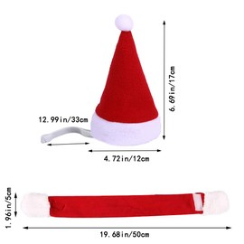 YUJUN 2PCS Cat Santa Hat with Scarf Outfit for Puppy Kitten Christmas Party Costume Supplies