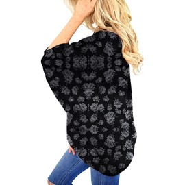 Hibluco Kimono for Women Beach Cover Up Chiffon Cardigan Floral Tops Loose Capes