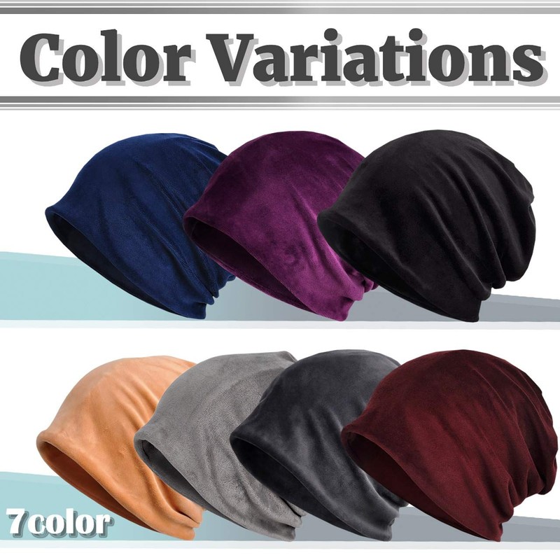 BUZZxSELECTION CAP040 Men's Knit Hat, 2-Way Velour Cap, Neck Warmer,