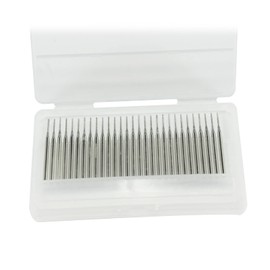 Luo ke 30 Pcs Needle Shape Diamond Burr Set, 1/8'' Shank Diamond Mounted Bead Reamer Drill Bits for Rotary Tools Includes Dremel(Size:1mm)