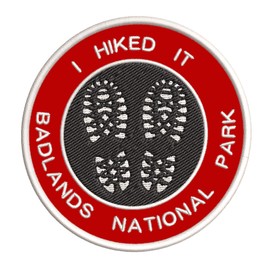 I Hiked It! Badlands National Park Hiking Boot Embroidered Premium Patch DIY Iron-on or Sew-on Decorative Badge Emblem Vacation Souvenir Travel Gear Clothes Appliques