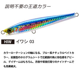 Duel Hardcore F1196-HIW Lure, Sinking Pencil, Hardcore Monster Shot (S), 0.37 inches (95 mm), Weight: 1.4 oz (40 g), Sardine, Long Casting