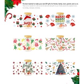 Christmas UV DTF Cup Wraps UV DTF Decals Xmas UV DTF Cup Wrap Christmas UVDTF Cup Wraps Christmas UVDTF Decals Christmas DTF Cup Wraps Rub On Transfers for Crafts Christmas Cup Wraps UV DTF Stickers