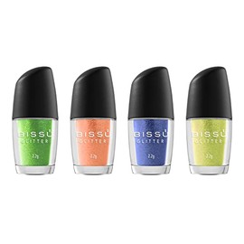Bissú Sombra En Polvo Para Ojos Glitter, 4 pzs (Gama 1)