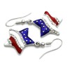 Patriotic Red White Blue American USA Flag Star Dangle Drop