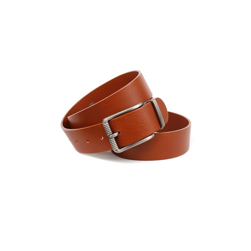 Anthoni Crown Unisex Full Leather Belt, Cognac