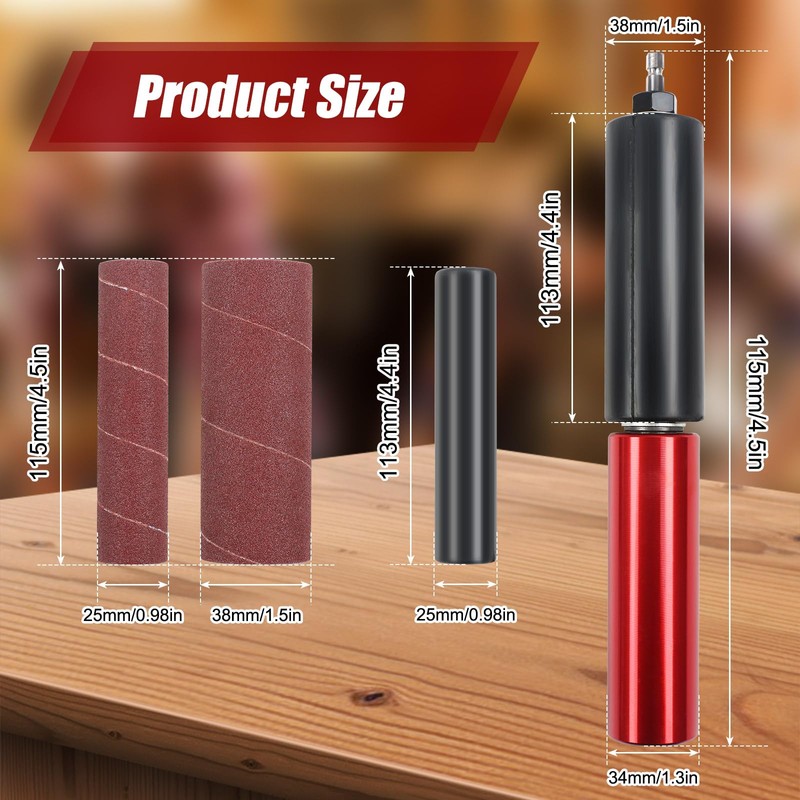 OCTAOR Spindle Sander Adapter for Power Drill, Handheld Rubber Sanding