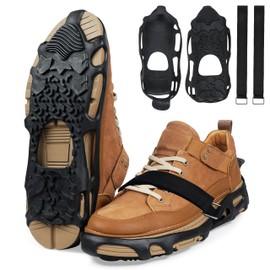 Spikeless Ice Cleats Perfect for Transitioning Between Indoor/Outdoor Surfaces Slip On Spikeless Ice Traction Devices Grippers Indoor Anti-Slip Job Safety Traction Slip-On