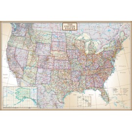 Swiftmaps United States Map US, USA Wall Map Poster Mural "Executive Edition" - Laminated, 24x36