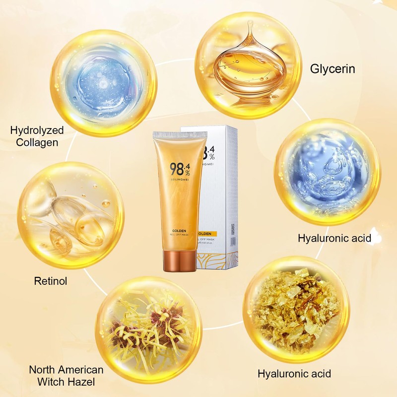 BSOON Gold Peel Off Mask, Pack of 2 Gold Foil