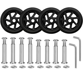 Tobeso-Nuoze Luggage Suitcase Replacement Wheels Diameter 1 7/8 Inch Wear-Resistant Mute Suitcase Luggage Replacement Wheels Rubber Swivel Caster Repair Kits 4 Pieces (50 mm x 18 mm), Black-2