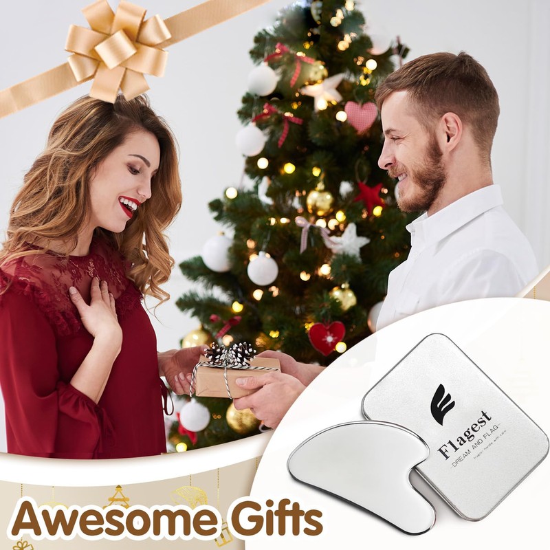 Flagest Gua Sha Stainless Steel, Gua Sha Stone Face Massage