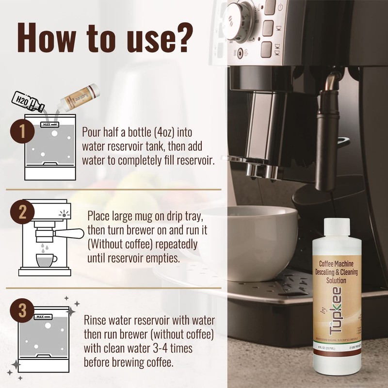 Tupkee Descaler (2 Pack, 2 Uses Per Bottle) - Made