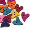 rosenice Wooden Buttons, Colourful Heart Buttons, Decorative Buttons, Sewing Machine