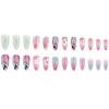 24Pcs Almond Press on Nails Medium Length Fake Nails with
