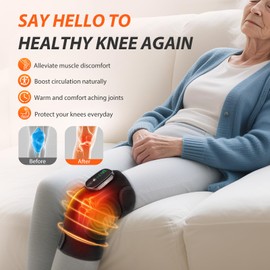 ERHIVORA Knee Massager with Heat and Vibration, Heating Pad for Knee Pain, Heated Knee Brace, Cordless Heated knee wrap