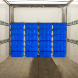 UBMOVE Container With Durable Lid, 4 Pack, Blue, Heavy Duty Storage Totes, Stackable Containers, Bins With With Lids, Storage Bins For Garage, Basement, Outdoor, Office, Kitchen, Organzation Crates