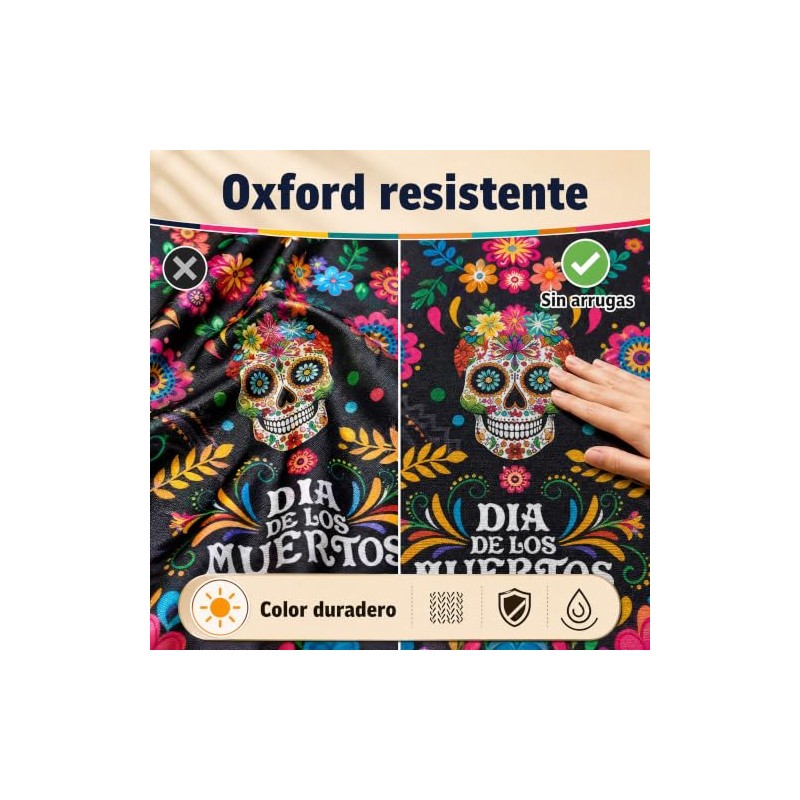 Banner Dia de Muertos,Fondo de Calavera 180×100cm,Decoracion Dia de Muertos