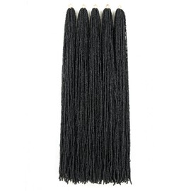 GUOHUI Micro Faux Locs Crochet Hair, 36 Inch 5 Packs Color Copper Red DIY Braids Straight Styles (36",350)