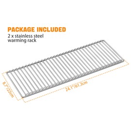 Onlyfire Stainless Steel Warming Rack Replacement for Masterbuilt Gravity Series 800 Digital Charcoal Grill and Smoker, Ste of 2
