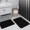 XLHOMO Black Bathroom Sets with Ombre Shower Curtain and Rugs,