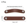 sourcing map 4 Packs Leather Drawer Pulls, Double Hole Leather