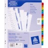 Avery 05196501 Mylar A4+ Extra Wide Pre-Printed Dividers, Multicoloured Tabs