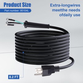 95104L Replacement Cord Compatible with SKILSAW Saw SPT77W SPT77WM SPT77WML SPT78W Circular Saw, 8.2 FT 3 Prong Heavy Gauge Power Cord for SKIL Saw Worm Drive Saw Power Tools M77 77 Parts