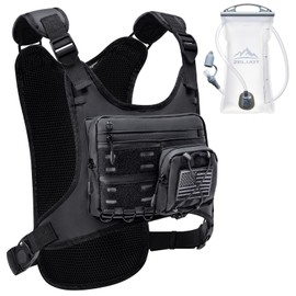 Zelvot Running Vest with 2L Hydration Bladder, European Original Patent, Adjustable Tactical Chest Pocket for Men and Women, Reflective Hydration Vest Running for Marathon, Hiking, Trail Running