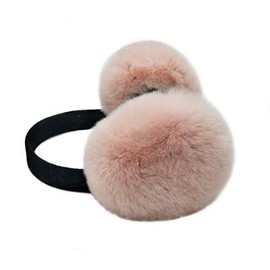 Hima 100% Real Rex Rabbit Fur Earmuff Made In The US (Pink)