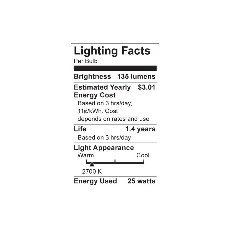 Satco S3604 120V Medium Base 25-Watt R14 Light Bulb, Clear