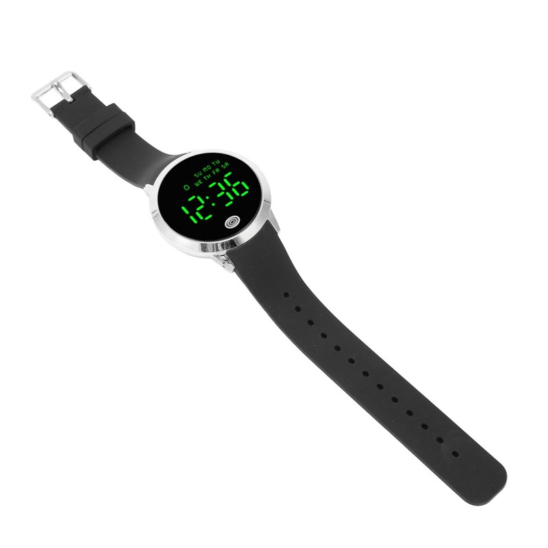 Men Digital Watch Round Color Screen Waterproof Backlit Ultra Thin
