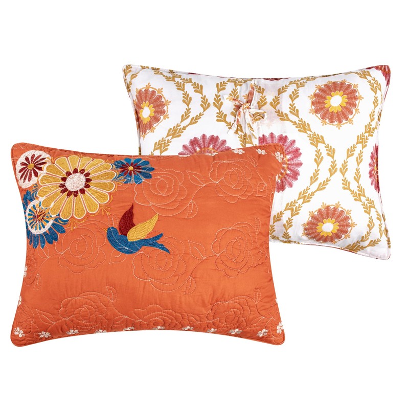 Barefoot Bungalow Topanga Pillow Sham, Standard, Orange