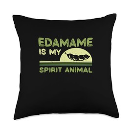 Funny Edamame Is My Spirit Animal Japanese Dish Edamame Fans Throw Pillow