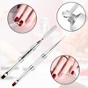 2pcs Hard Gel Nail Brush, Premium Nylon Builder Gel Art