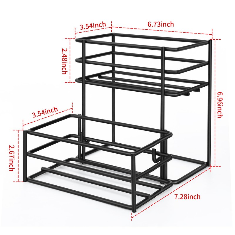 MCSAPIL Coffee Syrup Rack (4 Bottle Capacity)，Coffee Syrup Organizer for