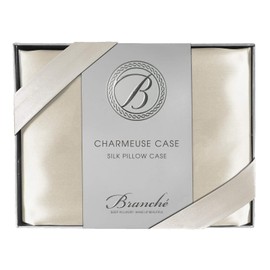 Branché Beauty Sleep Charmeuse Case | Silk Pillowcase for Healthy Skin and Hair | Boudoir - 12" x 16" / 31 x 41 cm | Crème