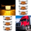 OCPTY 6pcs 12 Led Rectangular Armored-style Side Marker Light w/Chrome