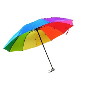 GZYFUVALW Rainbow Color Umbrella 10 Rib Strong Wind Resistant Frame, Collapsible, Compact and Durable, Lightweight and Cute Travel Umbrella