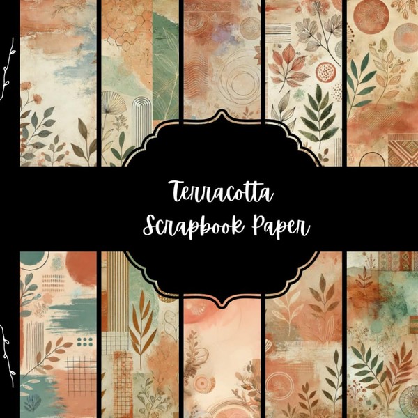 Terracotta Scrapbook Paper, Orange Patterns Junk Journal Paper, Abstract Decorative