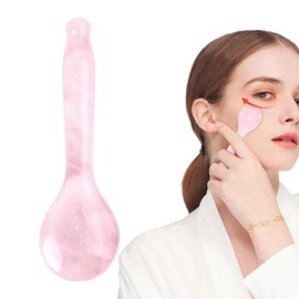 LEOSENSE Gua Sha Acupressure Beauty Pen, Facial Reflexology Tool, Trigger Point Massager for Soft Tissue, Pressure Point Acupuncture Massage Pen, Natural Crystal Gua Sha Stone, Pink Rose Quartz