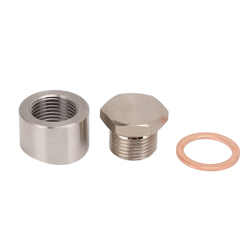 Oxygen Sensor Adapter Metal Mounting Bung Plug Gasket Fittings Auto