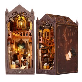 Fansetoyuma DIY Miniature Book Nook Dollhouse Room Kit for Teens and Adults-Magic Library