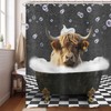 Hnmdmyi Shower Curtain Funny Highland Cow 180 x 200 cm,