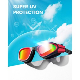 YAKAON Kids Swim Goggles, Comfortable Polarized Swimming Goggles for Unisex-child, Anti-Fog UV Protection Leak-proof Swim Goggles for Children with Protective Bag (Age 6-14)