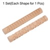 sourcing map 2pcs Wood Clay Roller Pebbles + Leaves Pattern