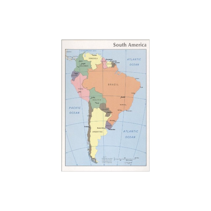 24"x36" Gallery Poster, cia map of south america 1976