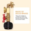 Hopbucan Brass Propane Tank Adapter with Propane Tank Gauge, 90