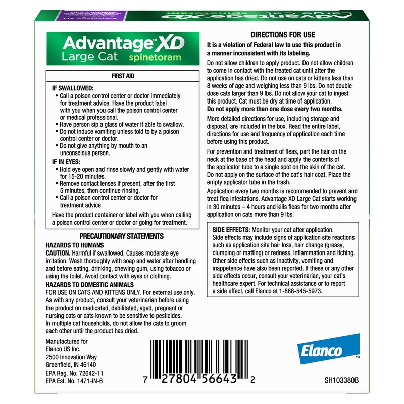 Advantage XD Large Cat Flea Prevention & Treatment For Cats