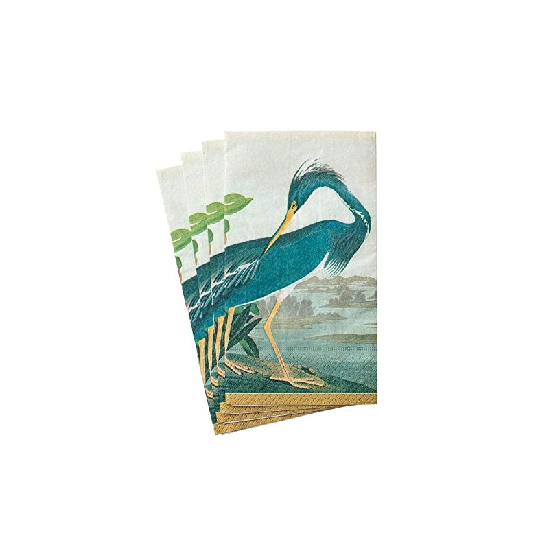 Caspari Audubon Birds Paper Guest Towel Napkins, Two Packs of